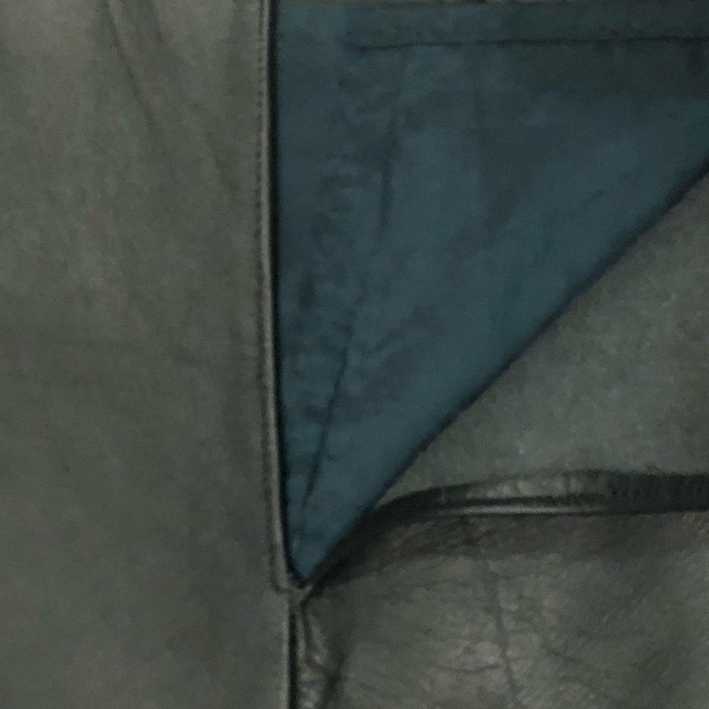 Green Aline Leather Skirt MIDI - Picture 6 of 8
